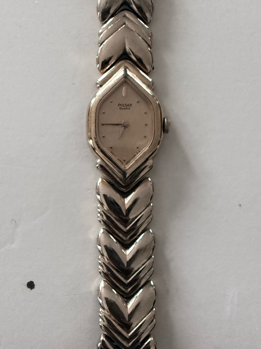 Pulsar Silver Chevron-Style Women's Bracelet Watch